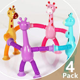 4-Piece Stretchy Giraffe Suction Cup Sensory Toy for Kids