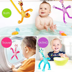 4-Piece Stretchy Giraffe Suction Cup Sensory Toy for Kids